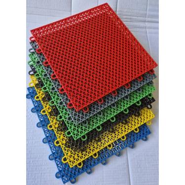 Imagem de Kit 50unid Piso Estrado Modular Plástico 30 x 30 cm para Áreas Indoor 
