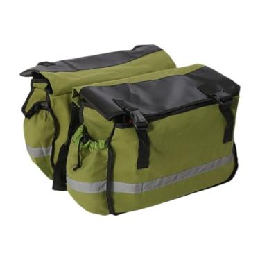 Imagem de Baoblaze Alforje para bicicleta, Alforje duplo, Grande capacidade, Bolsas para bicicleta para bagageiro traseiro, Bolsa de selim para bicicleta para viagens de, Verde