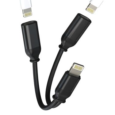 Imagem de Conector de fone de ouvido Lightning duplo para adaptador de iPhone (2 em 1) para Apple para iPad Air Mini 14 Pro Max adaptador de carregador auxiliar de áudio divisor de cabo de fone de ouvido