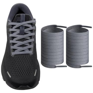 Imagem de Endoto Cadarços planos de substituição para sapatos de corrida Brooks Ghost 14/14 GTX/15, Adrenaline GTS 22, Glycerin 20 e Launch 9 (Cor: Cinza, Tamanho: 40 polegadas)