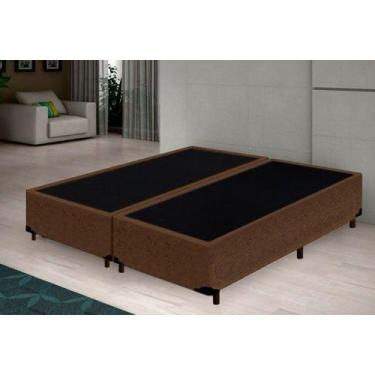 Imagem de Base Box King Bipartido Khouse Suede Marrom 40x192x203