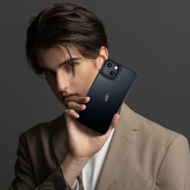 Imagem de Capa para iPhone 14, capa para iPhone 13, parte traseira rígida transparente, ajuste fino, à prova de choque, antiarranhões, híbrida, capa protetora de TPU (poliuretano termoplástico) para iPhone 13