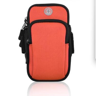 Imagem de Bolsa de braço de corrida à prova d'água para homens e mulheres - segura o celular e outros itens essenciais durante esportes ao ar livre e atividades físicas, Laranja