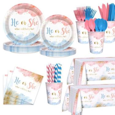 Imagem de Conjunto de decorações Gender Reveal AIBIIN 194 unidades para 24 convi