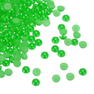 Imagem de Generic 300 peças de pérolas planas de 6 mm de plástico ABS meia cúpula imitação de pérolas de artesanato para bricolage artesanato sapatos decorações roupas casamento Natal molduras de fotos, verde