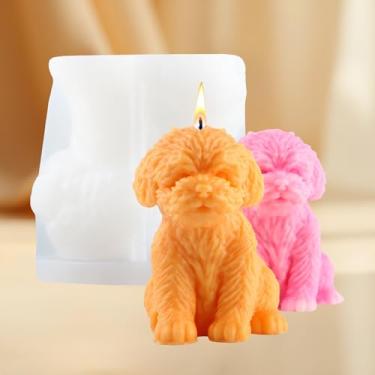 Imagem de Moldes 3D para cães de pelúcia para cães, molde de fundição de resina para fabricação de velas, resina, aromaterapia, cera de gesso, sabonete, argila artesanal