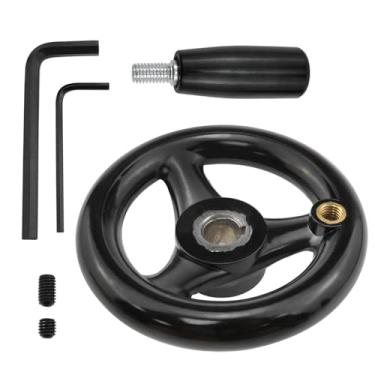 Imagem de AYLIFU Alça redonda para roda manual de 0,47 × 10 cm de diâmetro com alça rotativa puxadores rotativos para fresadoras, furadeiras, tornos e outros equipamentos industriais, 1 conjunto