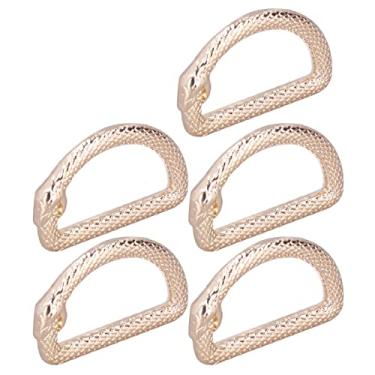 Imagem de Zerodis Fivelas de Anéis D de Metal Com Rolamento de Alta Carga para Alça de Bolsa Conector de Anel de Hardware Multifuncional para Projetos de Costura de Bolsa Anéis D de Metal Chaveiro de Liga de Zinco (Ouro)