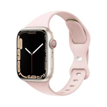 Imagem de Pulseira De Silicone Slim Para Apple Watch 45mm 44mm 40mm 41mm Bracele