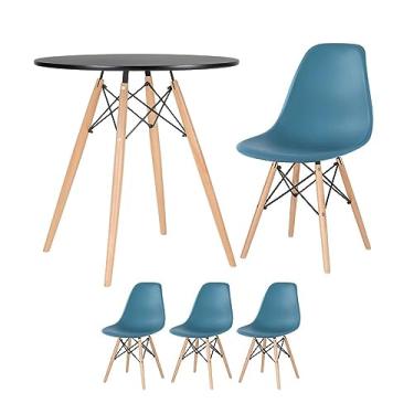 Imagem de Loft7, Mesa redonda Eames 70 cm + 3 cadeiras Eiffel DSW