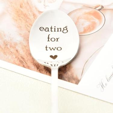 Imagem de Presentes de gravidez para filha irmã para esposa amigas namorada presente de anúncio de bebê para nova mãe, mamãe mamãe presentes para grávidas comer para duas colheres, café, chá, sorvete, amantes