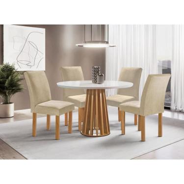 Imagem de Sala de Jantar 4 Cadeiras c Vidro 1,0m - Dublin - Sky Móveis