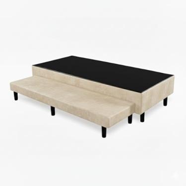 Imagem de Base Cama Box Solteiro Com Cama Auxiliar Conjugada (suede, duna)