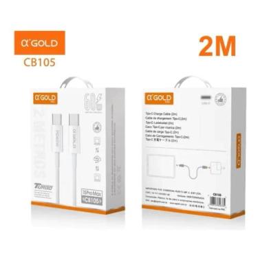 Imagem de Cabo USB-C Cabo de Carga Rápida Tipo-C 2M  Alpha Gold CB105