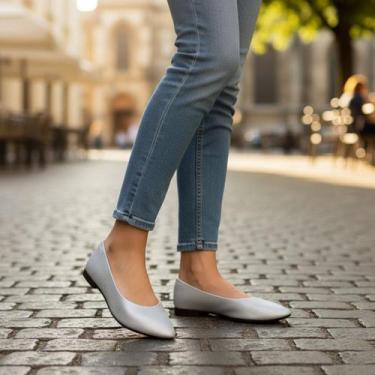 Imagem de Sapatilha Feminina Beira Rio Bico Fino Metalizada Ultra Leve Lançament