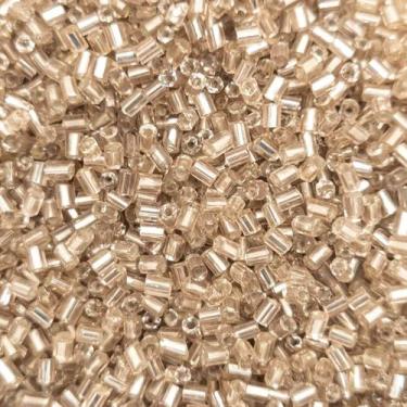 Imagem de Miçanga Passante Vidrilho Tubo Bege Claro 2mm 12000pçs 150g - Macall