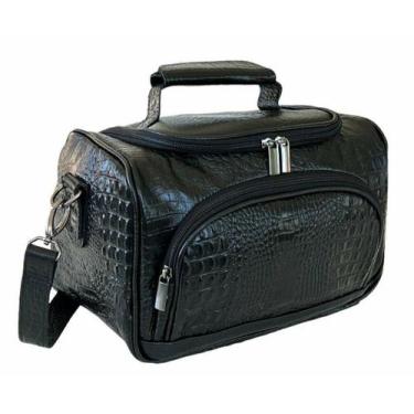 Imagem de Mala Frasqueira com Alça Unissex Em Couro Paris Viccina, Preto