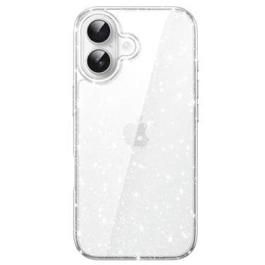 Imagem de JETech Capa Glitter para iPhone 17 6,3 Polegadas, Case Protetora de Telefone à Prova de Choque com Brilho Brilhante, Fofa e Brilhante para Mulheres e Meninas (Claro)