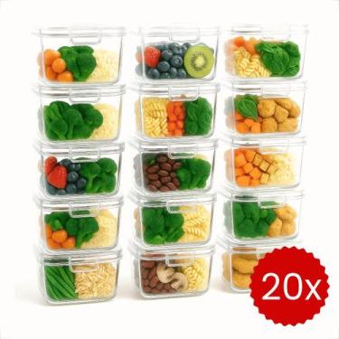 Imagem de Pote Plásticos Cristal 750ml com Trava Kit Para Marmita Fitness Microo