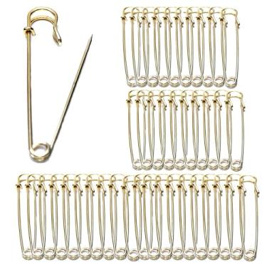 Imagem de 40 pinos de segurança grandes, pinos de segurança de aço resistente de 7 cm para roupas, cobertores, artesanato, saias, saias curtas, couro, lona e lã, etc. (dourado)