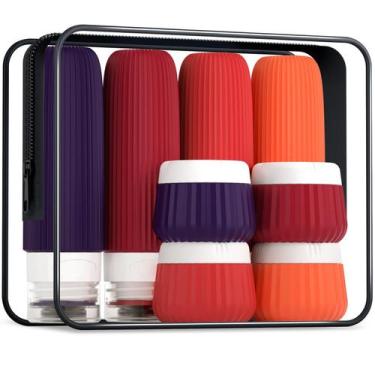 Imagem de Garrafas de viagem Mrsdry, 3 onças, pacote com 8, com bolsa transparen