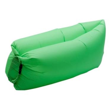 Imagem de Sofa Inflavel Preguicoso Camping Praia Saco De Dormir Cama Portatil de Acampamento (verde escuro)