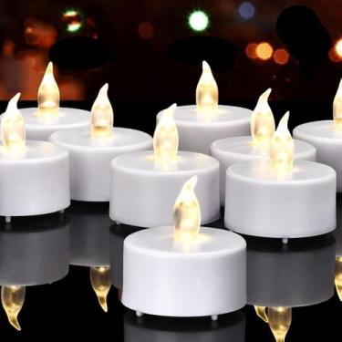 Imagem de Velas à luz de chá Hanzim operadas por bateria, pacote com 200 unidade
