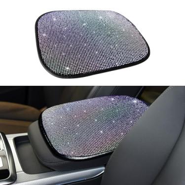 Imagem de Lyxheth Capa de apoio de braço de carro brilhante, capa de console central de carro, protetor de console central automotivo com strass de cristal brilhante, linda capa protetora para console central