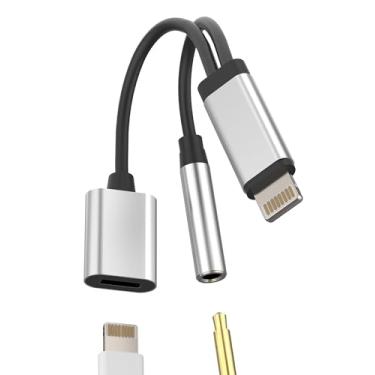 Imagem de Adaptador Lightning para conector de fone de ouvido de 3,5 mm (2 em 1) carregador acessórios de fones de ouvido auxiliar carro para iPad mini para Apple para iPhone 14 13 12 11 Pro Max cabo dongle