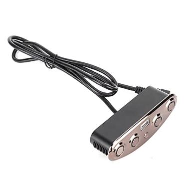 Imagem de YEmirth Carregador de plugue com botão galvanizado, carregador USB para sofá, superfície brilhante ABS premium, controlador de carregamento de 5 botões, instalação rápida, para casa