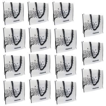 Imagem de Bolsa Ecobag Ecologica Kit 15 Uni Mercado Compras Dobravel Resistente