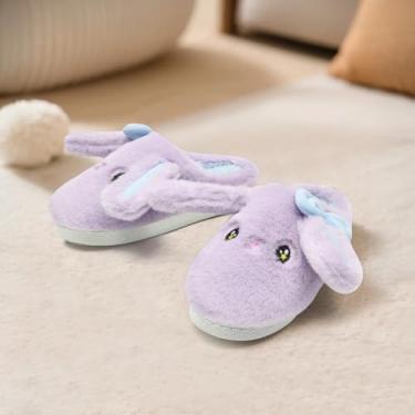 Imagem de Pantufas de coelho para crianças, meninos, meninas, laço de animal fofo, fofo, confortável, desenho animado, mulher, coelho engraçado, travesseiro de nuvem, casa, quarto, casa, sapatos para uso