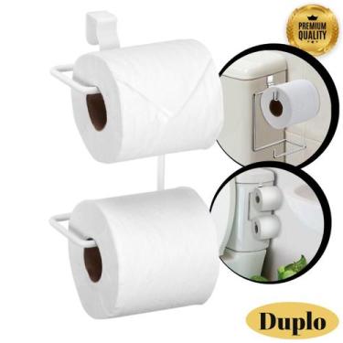 Imagem de Suporte Porta Papel Higiênico Duplo Banheiro Para Caixa Acoplada Croma