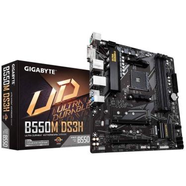 Imagem de Placa Mãe Gigabyte B550M DS3H (rev. 1.0/1.1/1.2/1.3) AMD AM4, mATX, 4x DDR4 128GB, 2xM.2 NVMe, PCIe 4.0, HDMI, DVI
