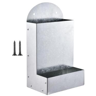 Imagem de Alimentador de casca de ostra para galinheiro | Acessórios de galinheiro de metal portátil grande automático para alimentação de pintinhos ao ar livre