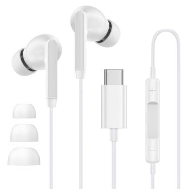 Imagem de Fones de ouvido tipo C para iPhone 17 Pro Max/17 Pro/17/Air/16/16 Pro/16 Pro Max/16 Plus/16e/15/15 Pro/15 Pro Max/15 Plus, fones de ouvido USB C para Samsung Galaxy A16 A15 A56 A36 S25 S24