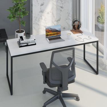 Imagem de Escrivaninha Studio 75x180cm Dynamica Branco Chess/Preto