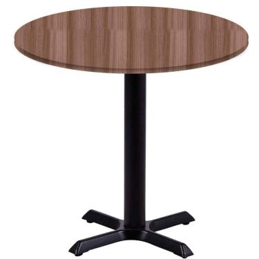 Imagem de Mesa ô Ferro Preto 74 Cm (alt) Base Em X Tampo Mdp Redondo 70 Cm (larg) X 2,50 Cm (alt) Walnut