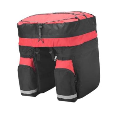 Imagem de menolana Bicicleta Pannier Bicycle traseira Bolsa de assento de rack armazenamento de armazenamento, Vermelho