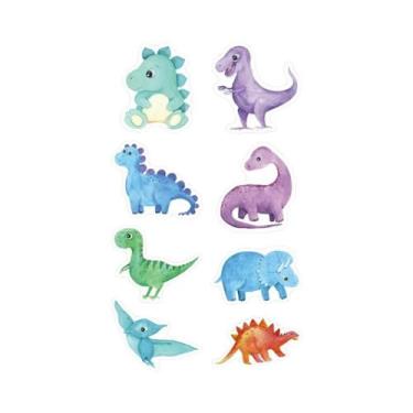 Imagem de Rolo De Adesivos De Dinossauro Redondos De 1'' (2,5cm) - 100-500 Peças
