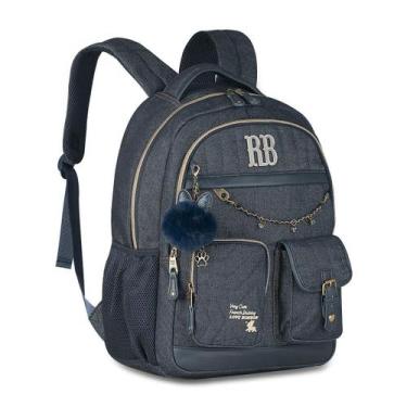 Imagem de Mochila Rebecca Bonbon Jeans Bolsa Escolar Feminina Moderna - Clio