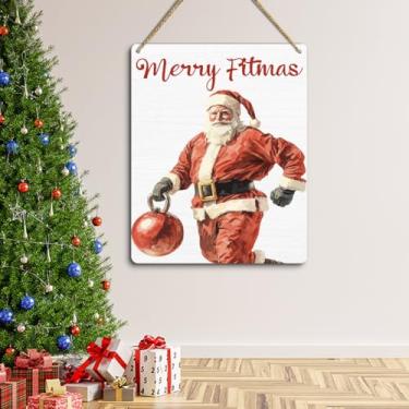 Imagem de Placa para decoração de porta de Feliz Natal sazonal de inverno, arte de parede, decoração ao ar livre para escritório, 24 x 18 cm