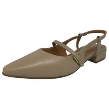 Imagem de Sapatilha Feminina Slingback Salto Baixo Moderno Lia Line-Feminino