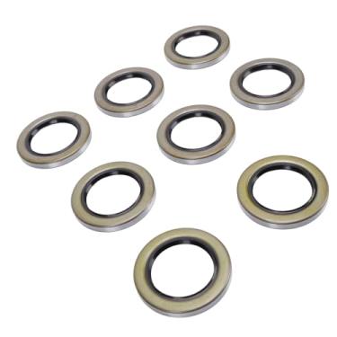 Imagem de RiToEasysports Vedação de Graxa de Lábio Duplo 8 Unidades de Vedação de Roda de Cubo de Reboque de Borracha de Aço Cromado, Design de Lábio Duplo Aprimorado para Dexter Texcom Axle Highton 7000 DL