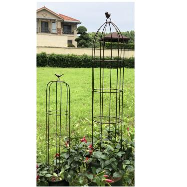 Imagem de OKPJFHS Pacote com 2 estacas de suporte para plantas de obelisco de torre de jardim, treliça de jardim para plantas trepadeiras, arco, pérgola, árvore, gaiolas de tomate ao ar livre, interior para