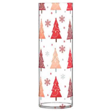 Imagem de CEBUGI Vaso de flores para árvores de Natal, 10 x 30 cm, vaso cilíndrico para flores, vaso transparente inquebrável para decoração de casa de festa de casamento
