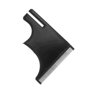 Imagem de Modelo de modelagem e modelagem de barba pente ferramenta de alinhamento de cabelo acessório de cuidados de precisão preto