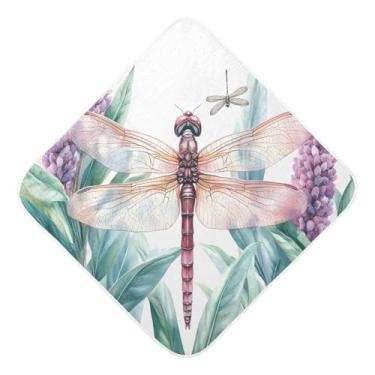 Imagem de Toalhas de bebê com capuz ultra macias absorventes toalhas de banho libélula musselina algodão toalhas de banho para recém-nascidos crianças pequenas 35x35 polegadas
