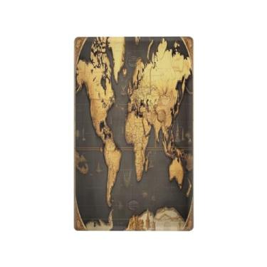 Imagem de Wassud Placa de cobertura de interruptor de luz de mapa-múndi, 1 capa de tomada em branco, placa de parede, decoração de casa, sala de estar, quarto, decoração