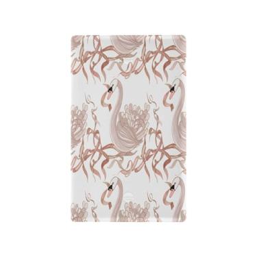 Imagem de Wassud Placa de cobertura para interruptor de luz, elegante, cisne, decorativa, capas, placa de parede para tomadas elétricas em branco 11 x 6 cm
